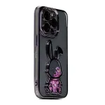 iLike Apple iPhone 15 Pro Max Silicone Case Print Desire Rabbit Purple
