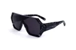 Philipp Plein SPP047-0Z21 vyri&scaron;ki akiniai nuo saulės, juodas rėmelis, pilki lę&scaron;iai, 99 mm