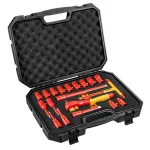 NEO TOOLS 1000V Izoliuotas Replesių Raktų Rinkinys, 19 dalių, 1/2 colio pavara, Chromo-Vanadžio Plienas, VDE Sertifikuotas