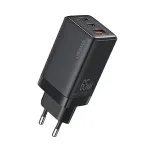 USAMS Sandru Series 65W GaN Wall Charger 2xUSB-C 1xUSB-A PD3.0 QC3.0 Fast Charging Black CC180TC01