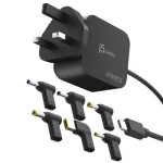 J5CREATE 67W GaN PD USB-C Mini Charger UK Plug su 6 DC jungtimis