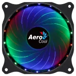 AEROCOOL COSMO12FRGB 120 mm kompiuterio korpuso ventiliatorius, 1000 RPM, 15 RGB &scaron;viesos diodų, Molex jungtis, 3,72 W, juodas