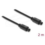 Delock TOSLINK optinis garso laidas, ki&scaron;tukas&ndash;ki&scaron;tukas, 4 mm, 2 m, juodos spalvos