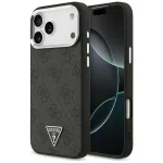 GUESS 4G Triangle Logo MagSafe dėklas, skirtas iPhone 18 Pro Max / 17 Pro Max - juodas ir sidabrinis