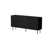 Komoda Cama Meble LUCCA 3D 165x40x80 cm, juoda, medžio drožlių plok&scaron;tės korpusas