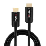Lindy 20m Hibridinis &scaron;viesolaidinis itin didelės spartos HDMI laidas, 20 m, HDMI A tipo (standartinis), HDMI A tipo (standartinis), 48 Gbit/s, garso grįžtamasis kanalas (ARC), juoda