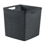 CURVER Basket Jute Square 17L 28x28x27cm tamsiai pilka pintinė