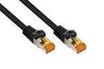KABELMEISTER Cat.7 S/FTP RJ45 tinklo kabelis, 1 m, juodas, TPE apvalkalas, be halogenų, 10 Gbps