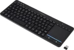 Renkforce RF-WLTKB-300 belaidė klaviatūra su integruotu jutikliniu kilimėliu, olandi&scaron;kas QWERTY i&scaron;dėstymas, juoda (RF-6904036)