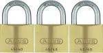 ABUS 82 serijos žalvarinė spynų rinkinys, vienodo rakto, 45 mm korpusas, 3 vnt. 11825 8