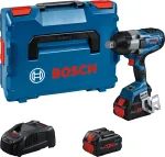 Bosch GDS 18V-1050 HC Professional belaidis smūginis veržliasukis, 18 V, 1050 Nm, 1750 aps./min., 3/4" keturkampė jungtis, 2x ProCORE18V 8,0 Ah, Bluetooth modulis, L-BOXX, mėlynas/juodas