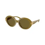 Tory Burch TY7210U moteri&scaron;ki katės akies formos akiniai nuo saulės, tamsaus havajinio ra&scaron;to rėmelis, rudi gradientiniai lę&scaron;iai, 53-18-145 mm, UV apsauga TY7210U201073