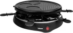 Tristar RA-2998 raclette grilis su 6 nepridegančiomis keptuvėmis, 800 W, juodas