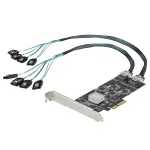 StarTech.com 8 prievadų SATA PCIe kortelė - PCI Express 6Gbps SATA plėtimo adapteris su 4 valdikliais - SATA PCIe valdiklio kortelė - PCI-e x4 Gen 2 į SATA III - SATA HDD/SSD