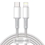 USB-C į Lightning Baseus High Density Braided kabelis, 20W, PD, 2m (baltas)