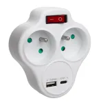 Dvigubas ki&scaron;tukinis lizdas su USB MACLEAN MCE336E, E tipo