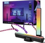 I&scaron;manusis ap&scaron;vietimo rinkinys Govee H6608 &mdash; Wi‑Fi/Bluetooth, juodas, daugiaspalvis, 3 vnt., 1,5 m laidas
