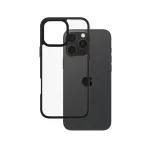 PanzerGlass CARE&trade; by &reg; Urban Combat Case permatomas su juodu rėmeliu, skirtas iPhone 16 Pro Max