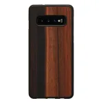 Dėklas Samsung Galaxy S10 i&scaron; medžio ir polikarbonato &ndash; juodas, apsauginis galinis medinis pavir&scaron;ius ir buferis