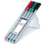 Finelineris Staedtler 334 SB4 juoda, mėlyna, žalia, raudona