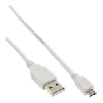 InLine Micro USB 2.0 laidas USB A ki&scaron;tukas / Micro-B ki&scaron;tukas, baltas, 1,5 m