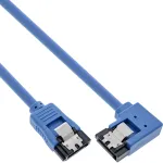 InLine SATA 6Gb/s apvalus laidas, vienoje pusėje 90&deg; kampinis, su fiksatoriais, 0,3 m
