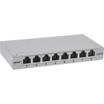 InLine Patch panel Cat.6A 0,5U 8 prievadų, stalas/siena/bėgelis, pilka, dulkių apsauga