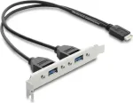 Vidinė USB Type-E Key B adapterio kortelė DELOCK 67346 &ndash; 2&times; USB-A 5 Gbps su lizdo laikikliu