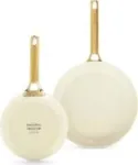Keptuvių rinkinys GreenPan Padova Reserve &ndash; aliuminis, kreminė, &Oslash;20 cm ir &Oslash;26 cm, 2 vnt.