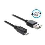 DELOCK kabelis EASY-USB 2.0 A ki&scaron;tukas > USB 2.0 Micro-B ki&scaron;tukas 50 cm juodas
