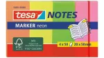 Lipnūs užra&scaron;ai TESA 56691 daugiaspalviai neoniniai stačiakampiai 20&times;50 mm 50 lapų