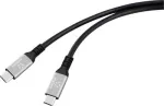 Renkforce USB-C laidas USB4 Ki&scaron;tukas Ki&scaron;tukas Juodas Aliuminio ki&scaron;tukas (RF-6805036)