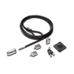Kensington Desktop & Peripherals Locking Kit 2.0, 2.44 m, raktinis, anglinis plienas, juoda, sidabrinė