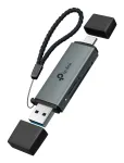 Kortelių skaitytuvas TP‑LINK UA430D USB 3.1 &ndash; MicroSD/SD palaikymas, 200 Mbit/s, juodas, 75&times;22,9&times;9,3 mm