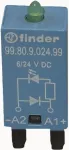 FINDER LED indikatorius su grįžtamąja diodu ant gnybto A1, LED žalias, 99.80.9.024.99 (9980902499)