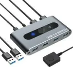 Techly USB 3.0 jungiklis 2 kompiuterių įėjimai 4 i&scaron;ėjimai - 4 prievadų - USB 2.0