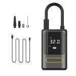 EXTRALINK ne&scaron;iojamas oro kompresorius 4000 mAh 80W 150 PSI su i&scaron;orine baterija ir LED žibintuvėliu