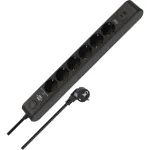 BRENNENSTUHL 6-ių lizdų ilgintuvas su 1x USB-C, 1x USB-A, apsauga nuo vir&scaron;įtampių 13 500 A, 2 m kabelis, juoda/antracitas