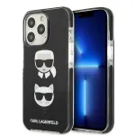 Karl Lagerfeld KLHCP13XTPE2TK Kietas Dėklas, Skirtas Apple iPhone 13 Pro Max 6,7 inch Juodas, Karl & Choupette Head