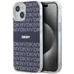 DKNY DKHMP15SHRHSEB Kietas dėklas iPhone 15/14/13 6,1 inch Mėlynas Mono & Stripe IML MagSafe