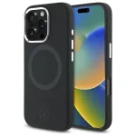 Mercedes-Benz MEHMP16L23SUTTK iPhone 16 Pro 6,3 colio juodas kietas silikoninis dėklas su toniniu logotipu ir MagSafe