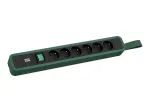 Bachmann PRIMO 2 6x Type E lizdų ilgintuvas su jungikliu ir pakabinimo kilpa, 2,0 m CEE 7/7 ki&scaron;tukas, pu&scaron;ų žalia (RAL 6028) | Kur.lt