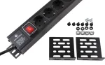 Rockstable RS19-15PDU 15 lizdų maitinimo skirstytuvas, 1U, juodas
