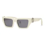 Roberto Cavalli Akiniai SRC016M55847X Unisex Stačiakampiai Juodi/Pilki 55/19/135 mm