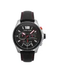 Police vyri&scaron;kas kvarcinis analoginis laikrodis R1471294003 &ndash; 46 mm nerūdijančio plieno korpusas, juodas ciferblatas, odinė apyrankė