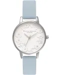 Olivia Burton Women's Abstract Floral Watch OB16AR03 30 mm Rose Gold Stainless Steel Grey Leather