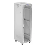 Lanberg FF01-6842-12SL 19" grindinė spinta 42U 600x800x2122 mm, stiklo durys, LCD, surenkama, 1200 kg, IP20, pilka