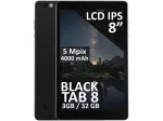 BLOW BlackTAB8 79-071 plan&scaron;etė, 8 colių IPS ekranas 1280&times;800, 3 GB RAM, 32 GB, 4G LTE, Android 14, microSD, juodos spalvos