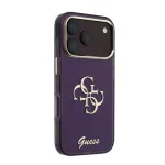 GUESS 4G Script Metal dėklas Apple iPhone 18 Pro / 17 Pro &ndash; bordo spalvos
