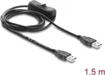 Delock USB maitinimo laidas Type-A vyras į vyrą su jungikliu 1,5 m